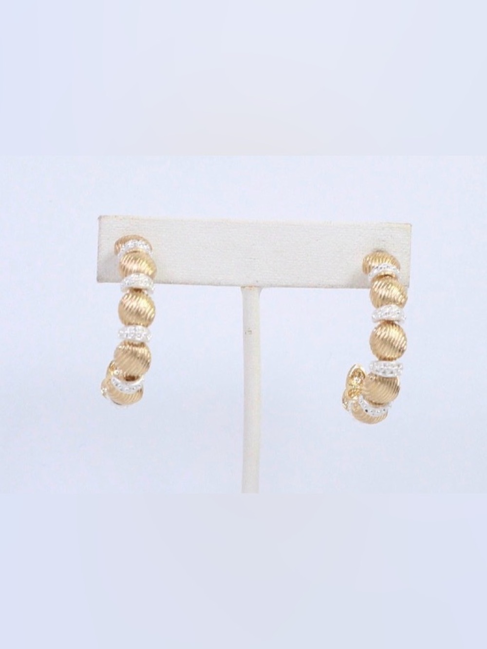 Caroline Hill Worn Gold Anvi Textured Hoop Earring